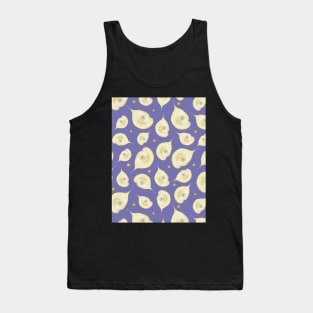 Delicate Flower Pattern Very Peri Background Tank Top